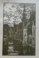 Jacobus Gerardus Veldheer (1866-1954), Holzschnitt, Holland