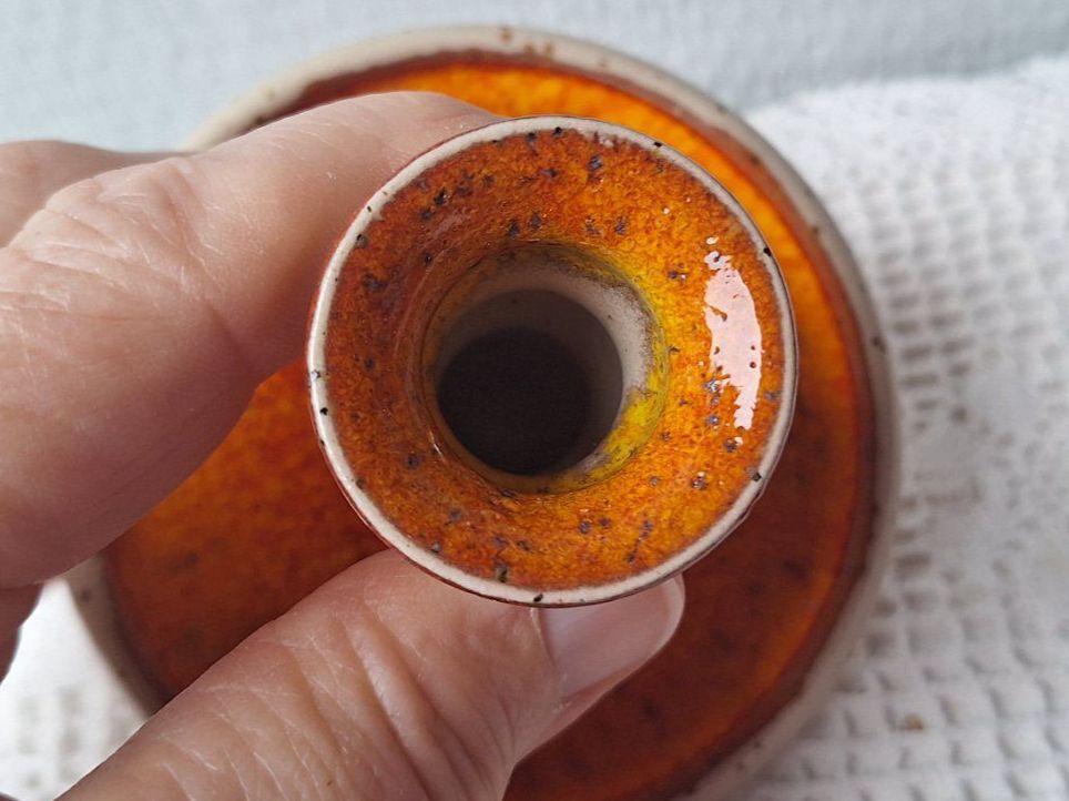 Bougeoirs: Keramik Kerzenständer  orange "Studio Pottery" – D'occasion à Dornach par majo8689 6
