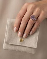 Bague améthyste brute dorée - neuve
