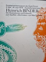 HEINRICH BINDER HOLZSCHNITT SIGNIERT PLAKAT