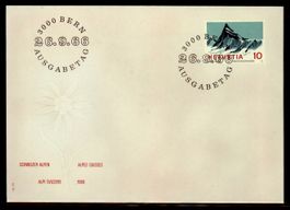 1966, FDC, Sondermarke Schweizer Alpen (Nr. 445) 2