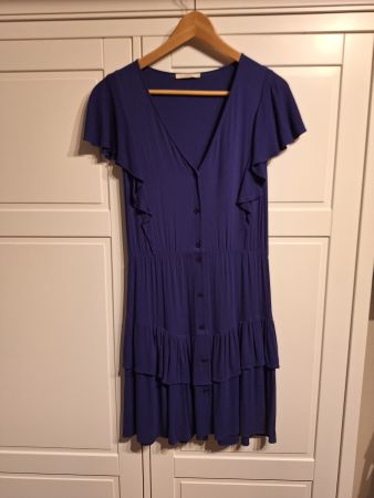 Sessùn Stufenkleid mit Rüschen Royalblau – Sehr gut erhalten