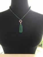 JADE Collier m. Anhänger asiatisch Asien Quaste tassel gland