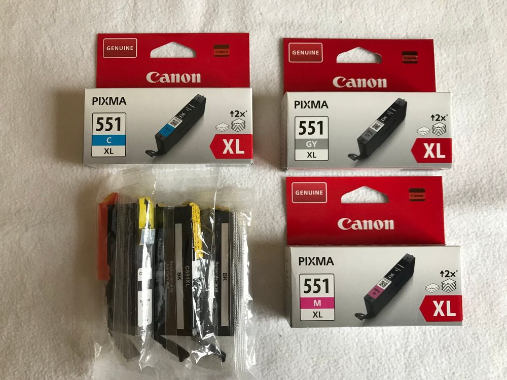 Cartouches D’encre Canon 551 - Une Jaune, Une Noire - Neuf Sous Emballage
