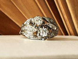 Traumhaft schöner Diamant-Ring um 1930 (14 Karat)