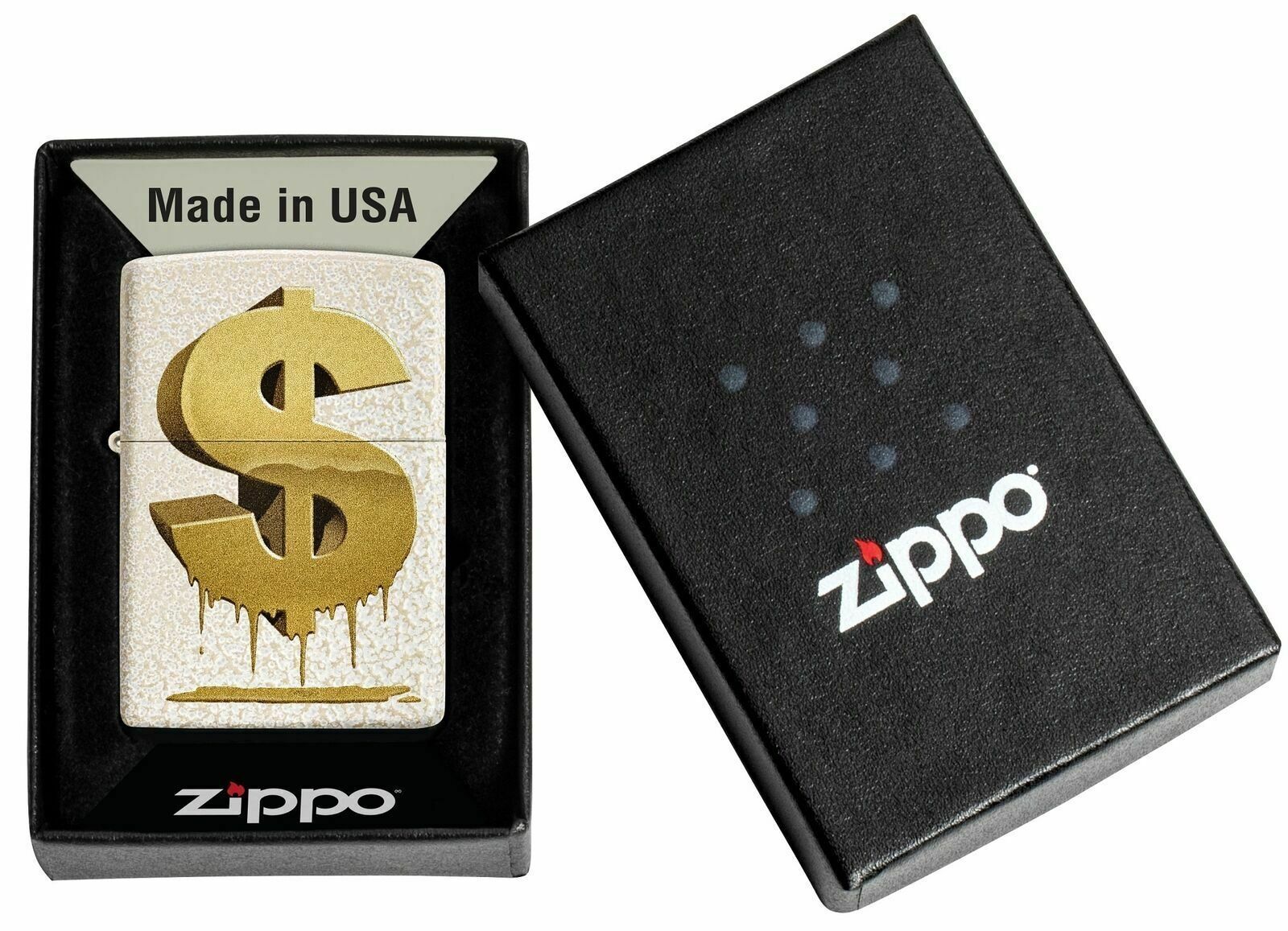 Zippo Accendini: Zippo Drippy Dollar Design – Nuovo e nell'imballaggio originale da Zürich venduto da SWISSlighter 1