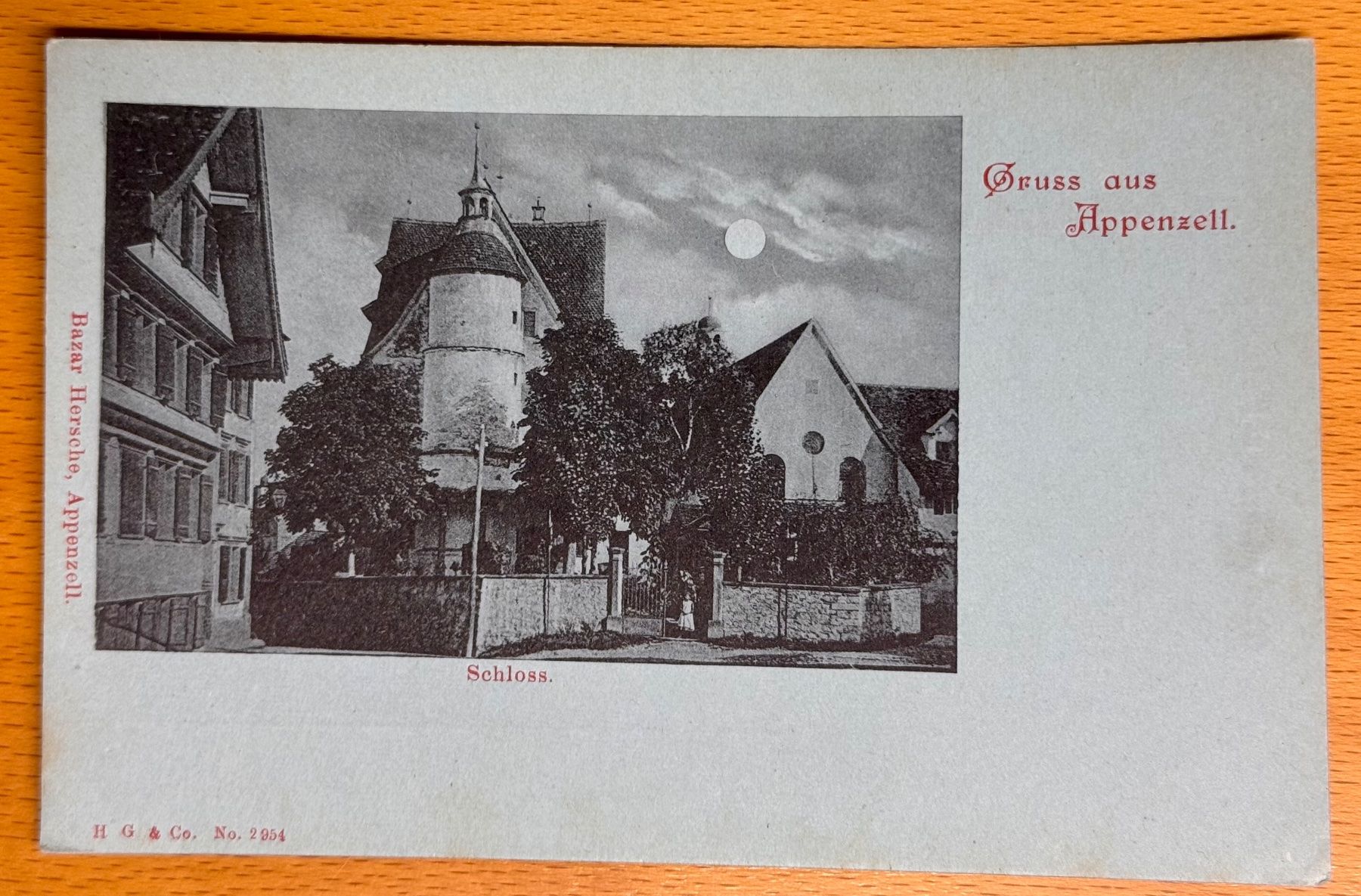 Cartoline postali: Historische Ansichtskarte Appenzell, Bazar Hersche, Schloss – Usato da Andwil SG venduto da Ariisa1234