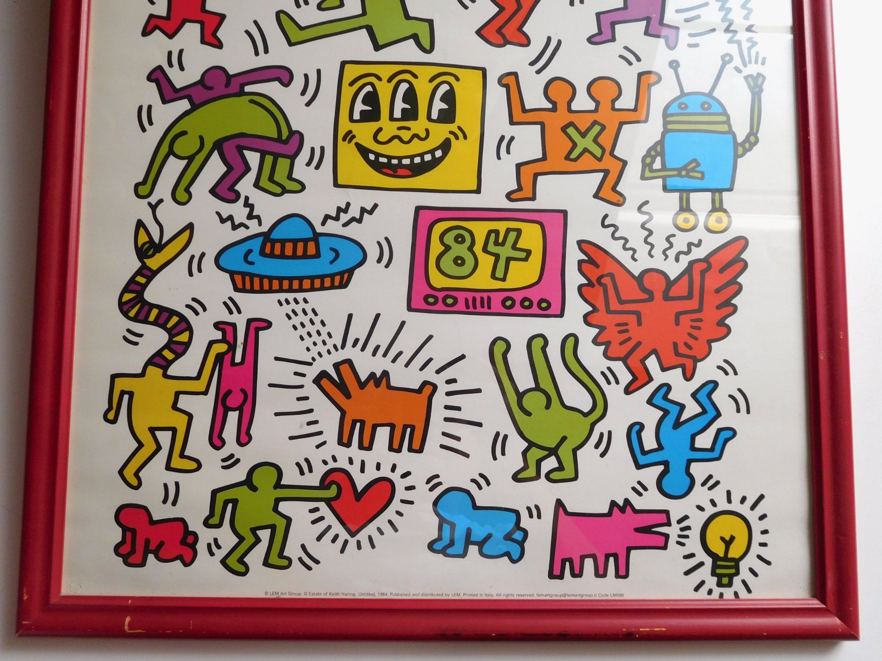 Grafiken & Lithographien: Keith HARING 1984 Kunstdruck gerahmt Graffiti Pop Art Offset – Gebraucht aus Zürich von