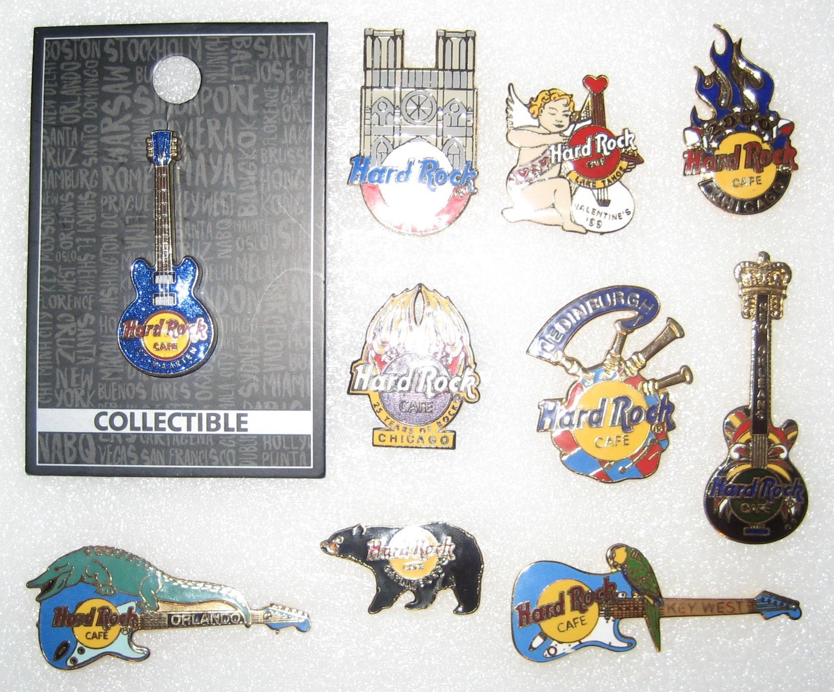 Hard Rock Cafe Placchette & Badge: 10 Hard Rock Cafe Pins Set #2 von 8 – Usato da Emmenbrücke venduto da tms1122 1