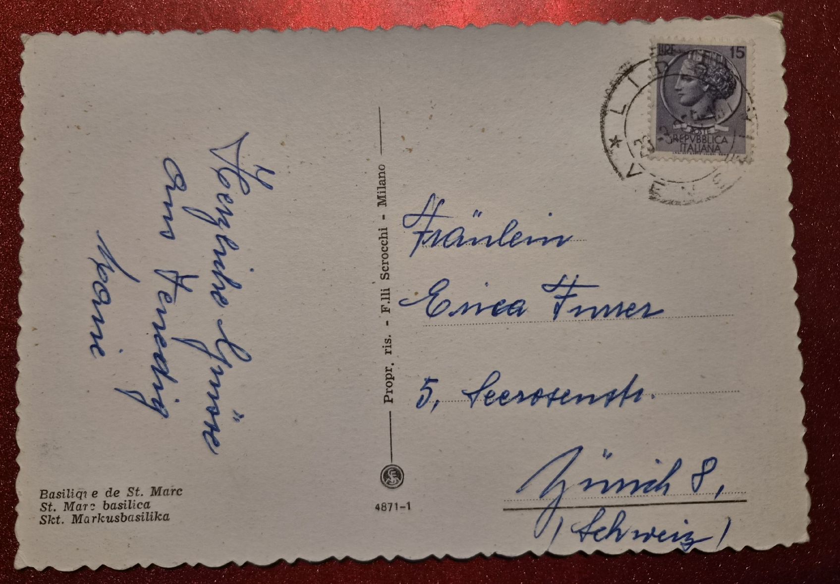Cartoline postali: Venedig Markusbasilika 1947 – Usato da Melchnau venduto da Arthurius 1