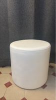 Hocker rund weiss Echtleder guter Zustand