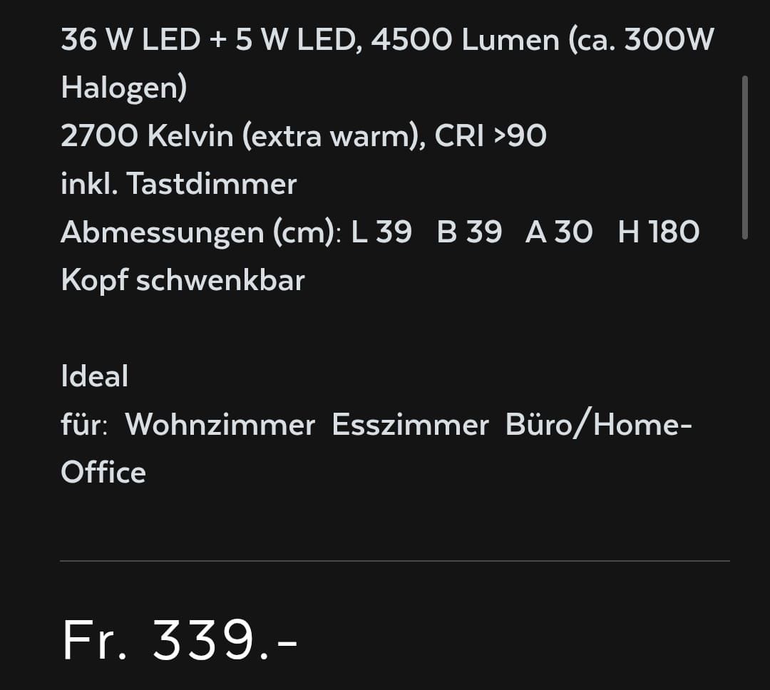 Lampen: Stehleuchte Modena x2 – Gebraucht aus Brittnau von Paptor 5