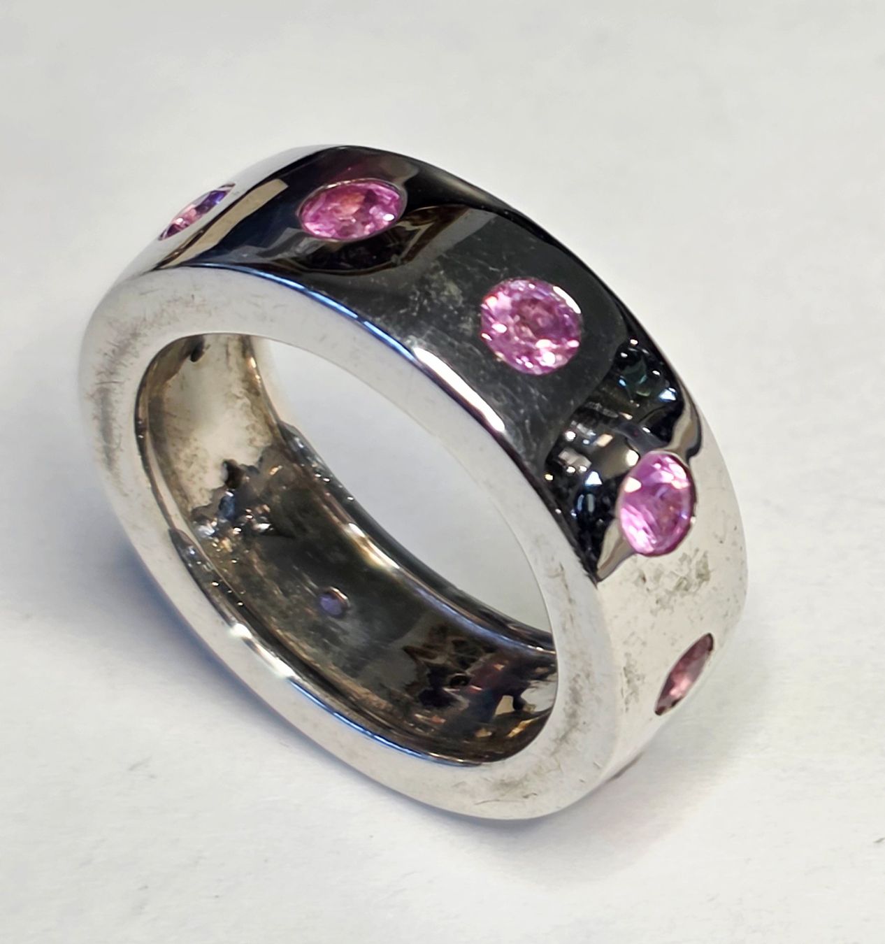Bagues: Silber Fingerring mit rosa Edelsteinen – Neuf (Voir description) à Zürich par benedikt12 2