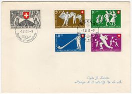 Pro Patria 1951 auf seltenem FDC italienischer Ausgabetag-ʘ