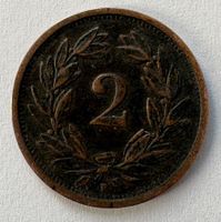 Münze Helvetia 2 Rappen 1925 kupfer Zustand sieh Bild
