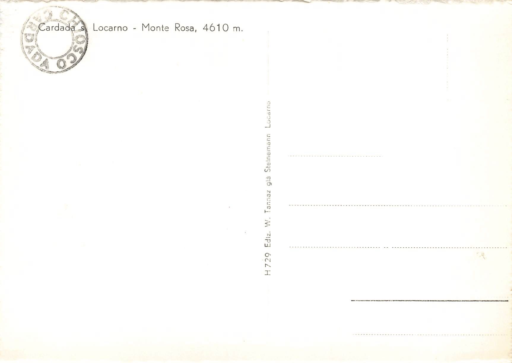 Cartoline postali: Cardada Locarno monte rosa – Usato da Biasca venduto da Blenio71 1