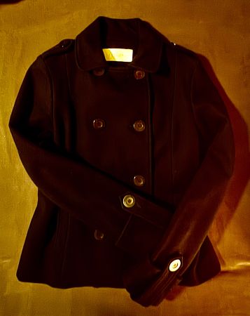 Dunkelblaue doppelreihige Winterjacke, Sessún, Grösse M