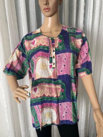 RARITÄT - stilvolle und edle Seiden Shirtbluse, pastell, M/L
