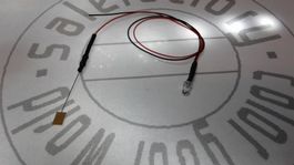 Flacker-LED klar/rot 3mm, verkabelt 12V
