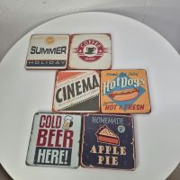 6er Set Retro Untersetzer / Vintage Glasuntersetzer