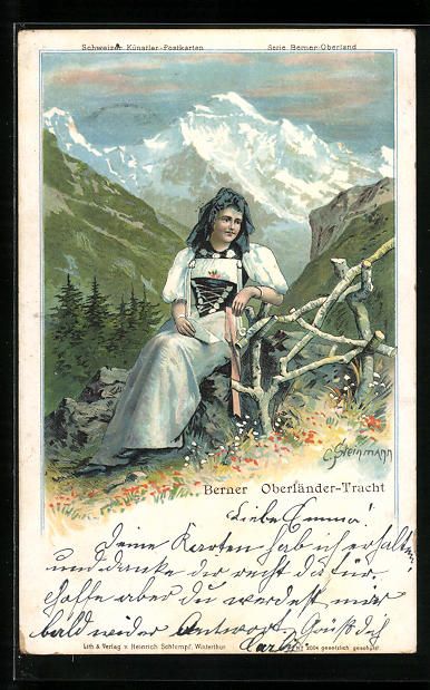 Cartoline postali: C. Steinmann Nr. 2004: Berner Mädchen i – Usato da Berlin venduto da bartko-reher