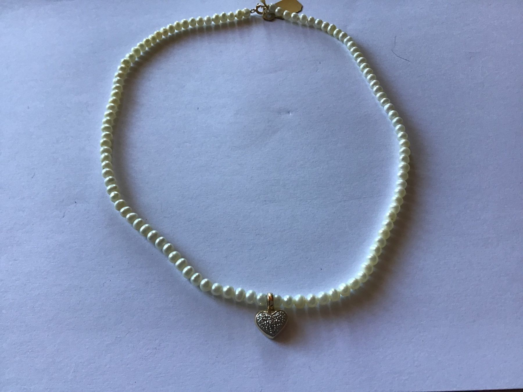 Catenine: Herrliches Diamant Herz mit Perlenkette – Usato da St. Gallen venduto da Goldlilly 5