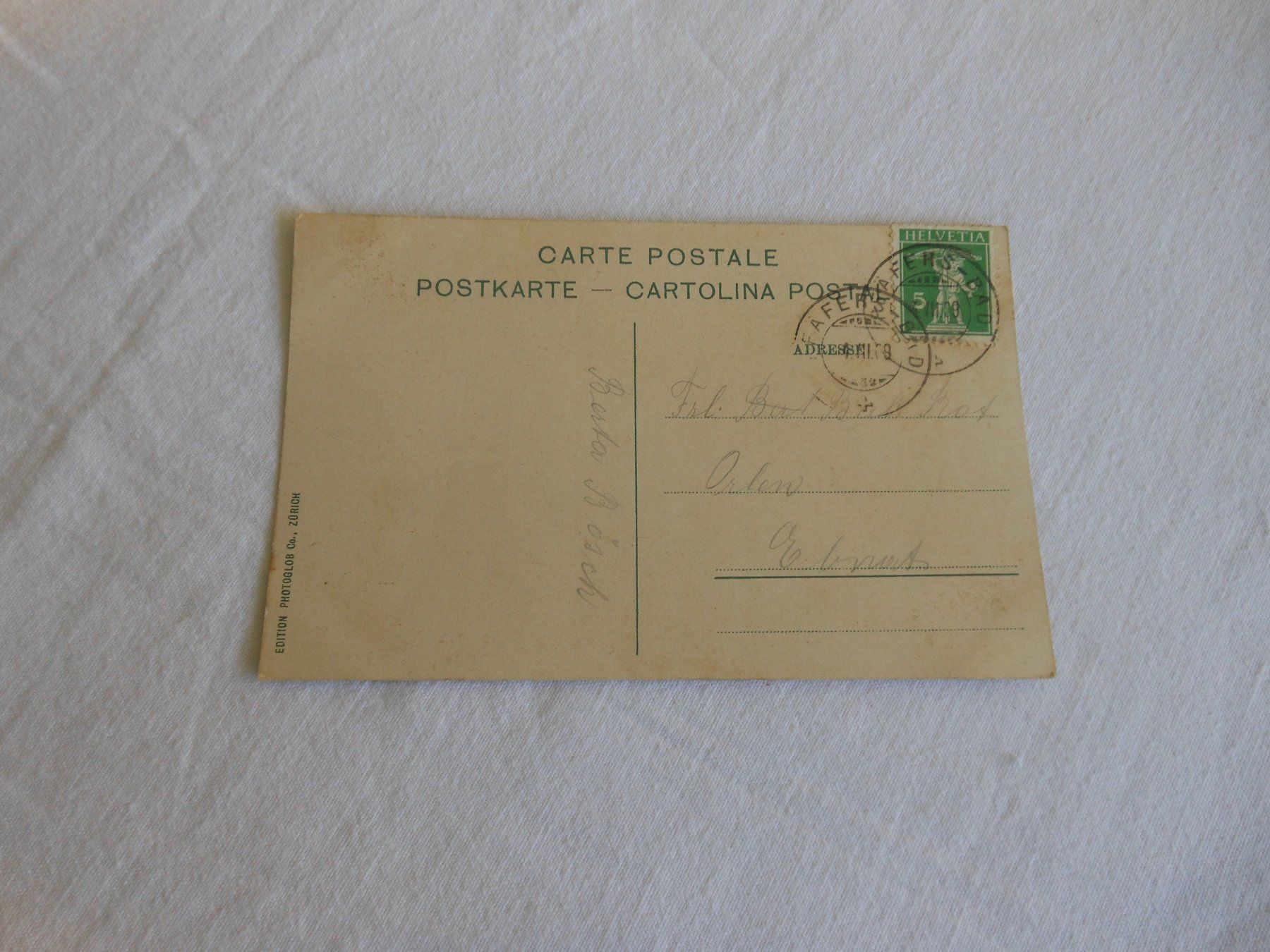 Cartoline postali: Alte Ansichtskarte Tamina Wasserfall mit Briefmarke! – Usato da Stäfa venduto da Espressa 1