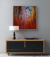 Originalgemälde Rot und Gold, Leinwand 100 cm, Unikat!!!