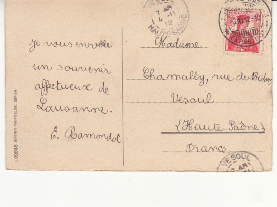 Cartoline postali: Lausanne 1912 – Usato da Bürglen TG venduto da StampGraf 1
