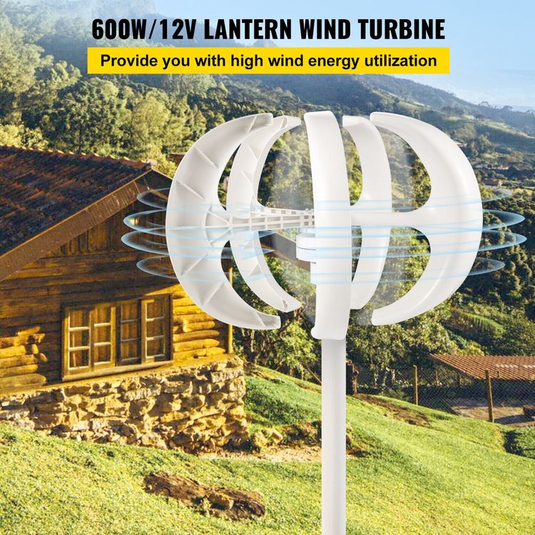 600W 12V Lantern Wind Turbine Windgenerator Vertikale Turbin