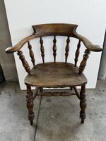 Sessel Holz braun antiker Stuhl guter Zustand