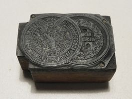 1896 Vogelausstellung Basel antiker Stempel   2 cm hoch  5 x