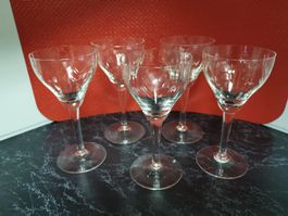 Weingläser geschliffen - 5 Stück - antik