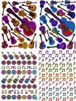 4 Bogen Glitzer Metallic Musik Gitarren Noten Band NS094