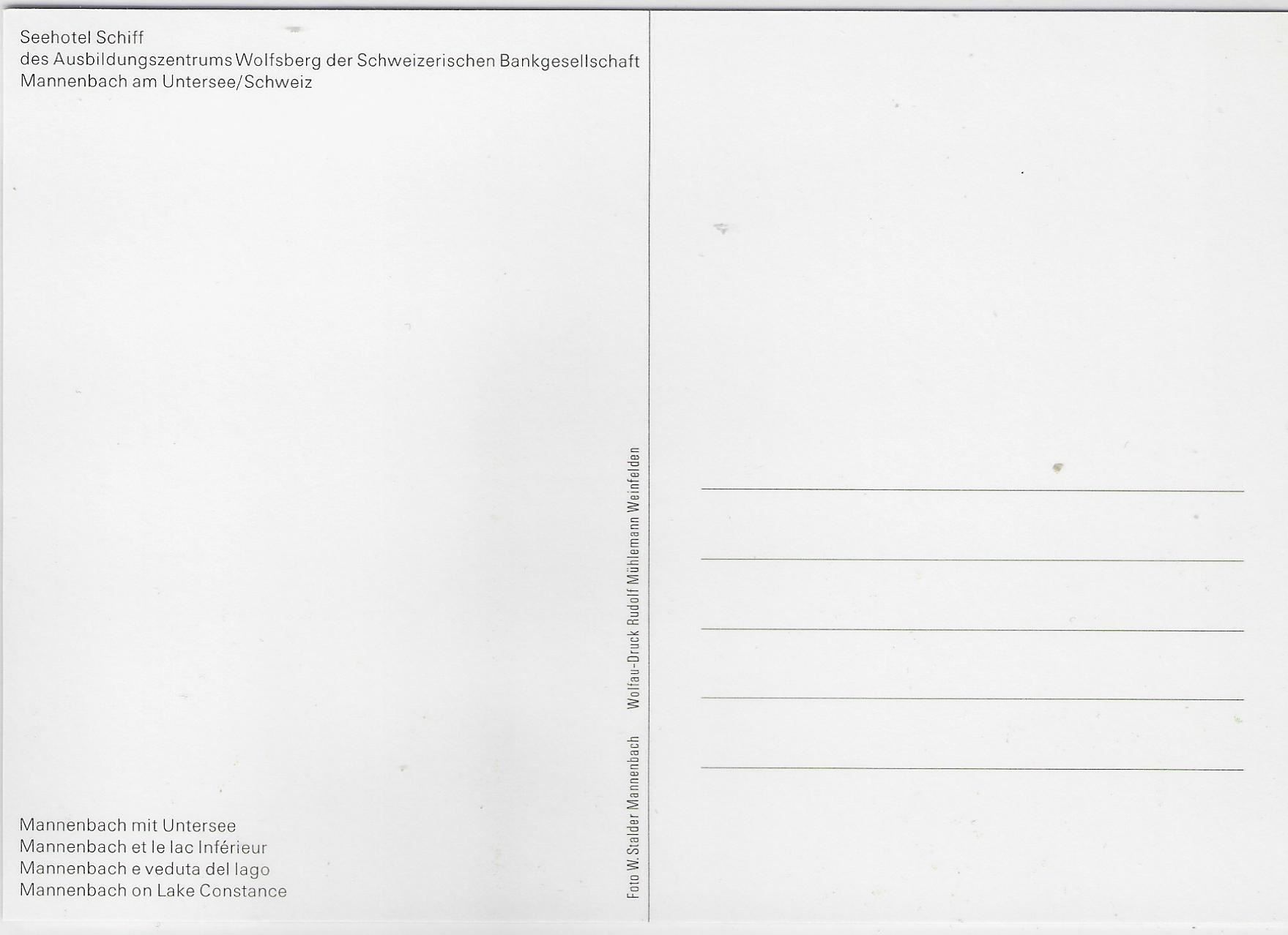 Cartoline postali: Seehotel Schiff - Mannenbach am – Antico da Ettingen venduto da Kartenplanet 1