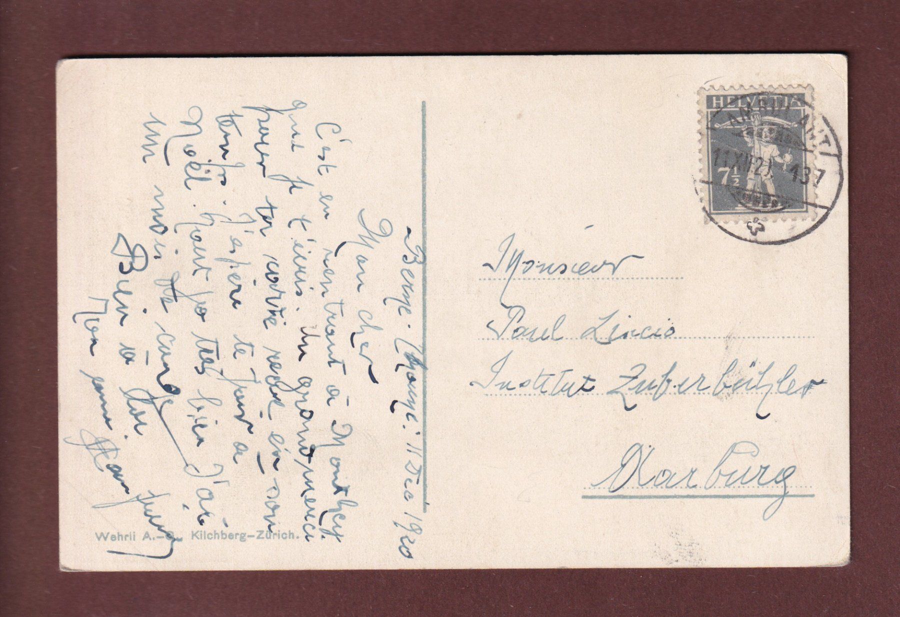 Cartes postales: BERN - Kirchenfeld-Quartier - 1920 – D'occasion à Pully par nicecards 1