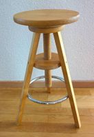 Verstellbarer Hocker aus Holz Mid Century