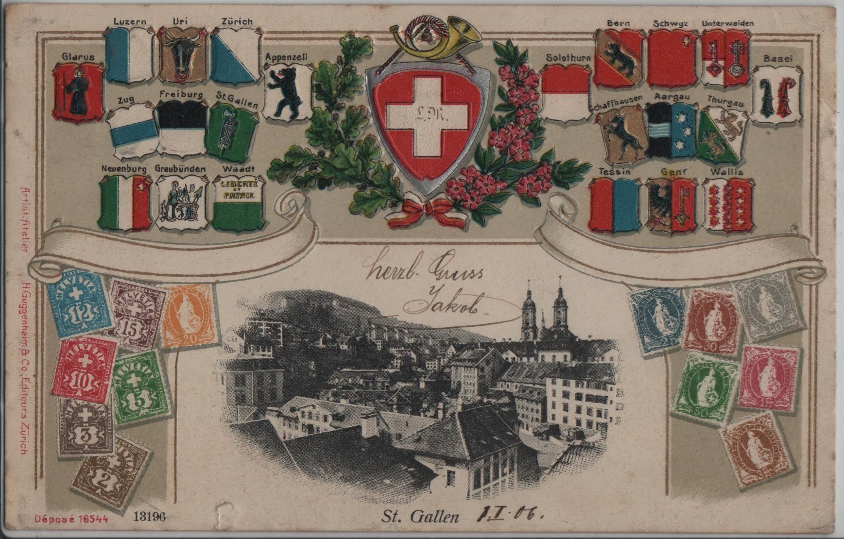 Cartoline postali: St. Gallen – Antico da Ettingen venduto da Kartenplanet