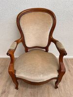 Antiker Louis-Philippe Fauteuil Armlehnstuhl Nussbaumholz
