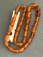 BERNSTEIN Amber Oliven Collier Kette 45cm 24g antik