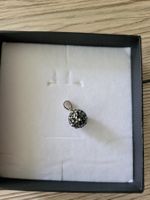 Anhänger Silber 925 Kugel mit Swarovskisteinen schwarz