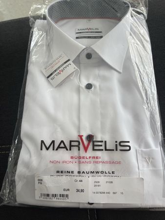 MARVELIS Hemd neuweifs Grösse 44 Comfort Fit Bügelfrei