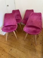 4er Set Esszimmerstühle, Samt Pink, Top Zustand!