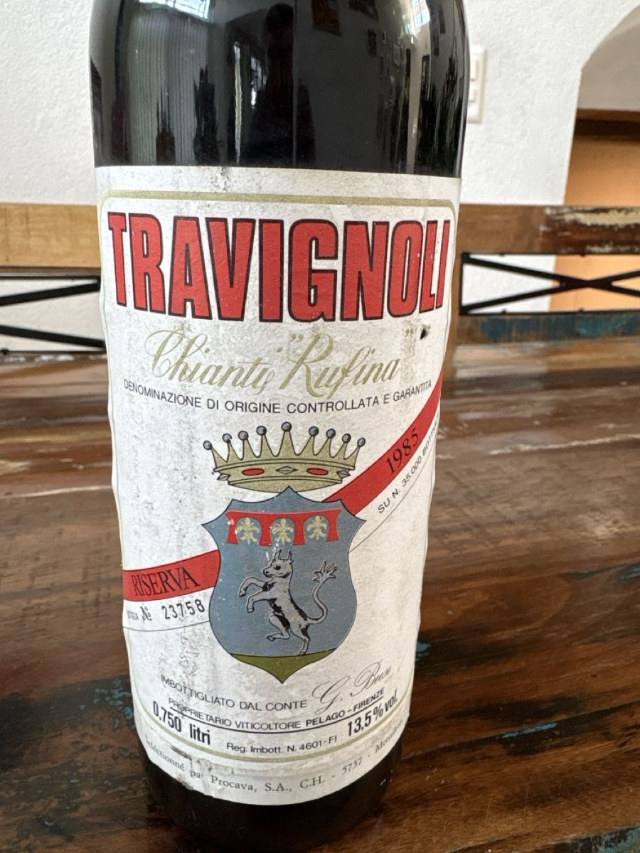 Vino: TRAVIGNOLI Chianti Rufina Riserva 1985 0.75L – Usato da Dintikon venduto da hacer56 2