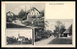 Grafenried /BE, Blick zur Kirche, Strass