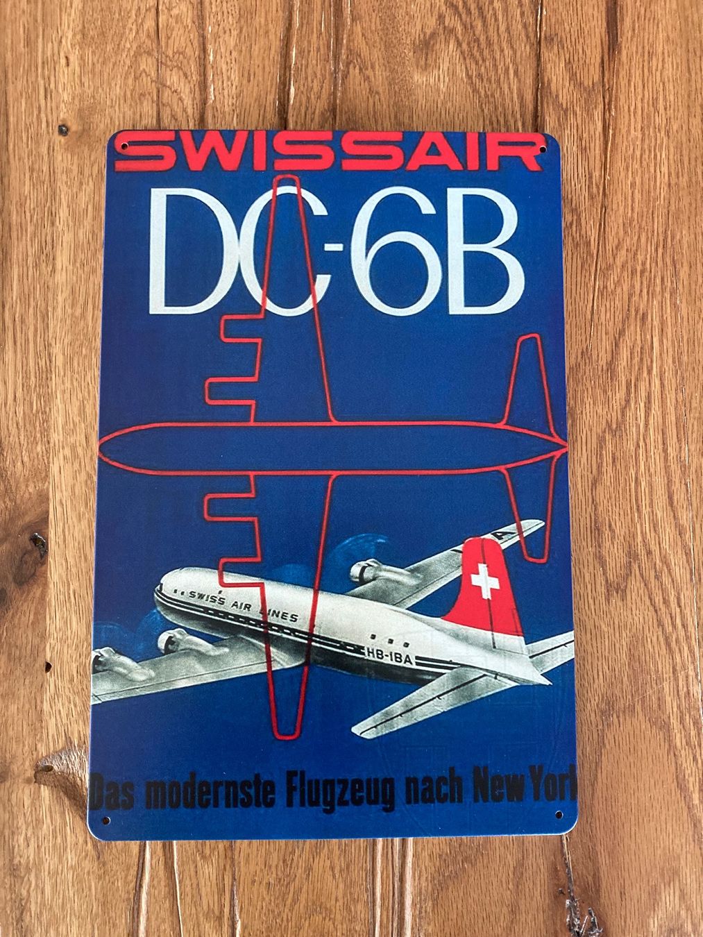 Swissair Insegne: Swissair Retro Schild - DC-6B- neu!!! – Nuovo e nell'imballaggio originale da Bremgarten AG venduto da Eurotiz 1