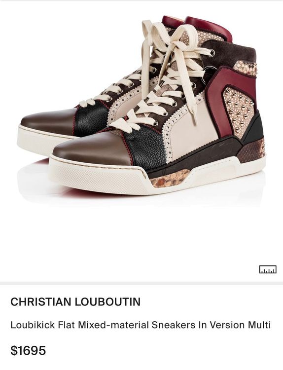 CHRISTIAN LOUBOUTIN Loubikick Leder Mid Top Sneakers 42 NEUE