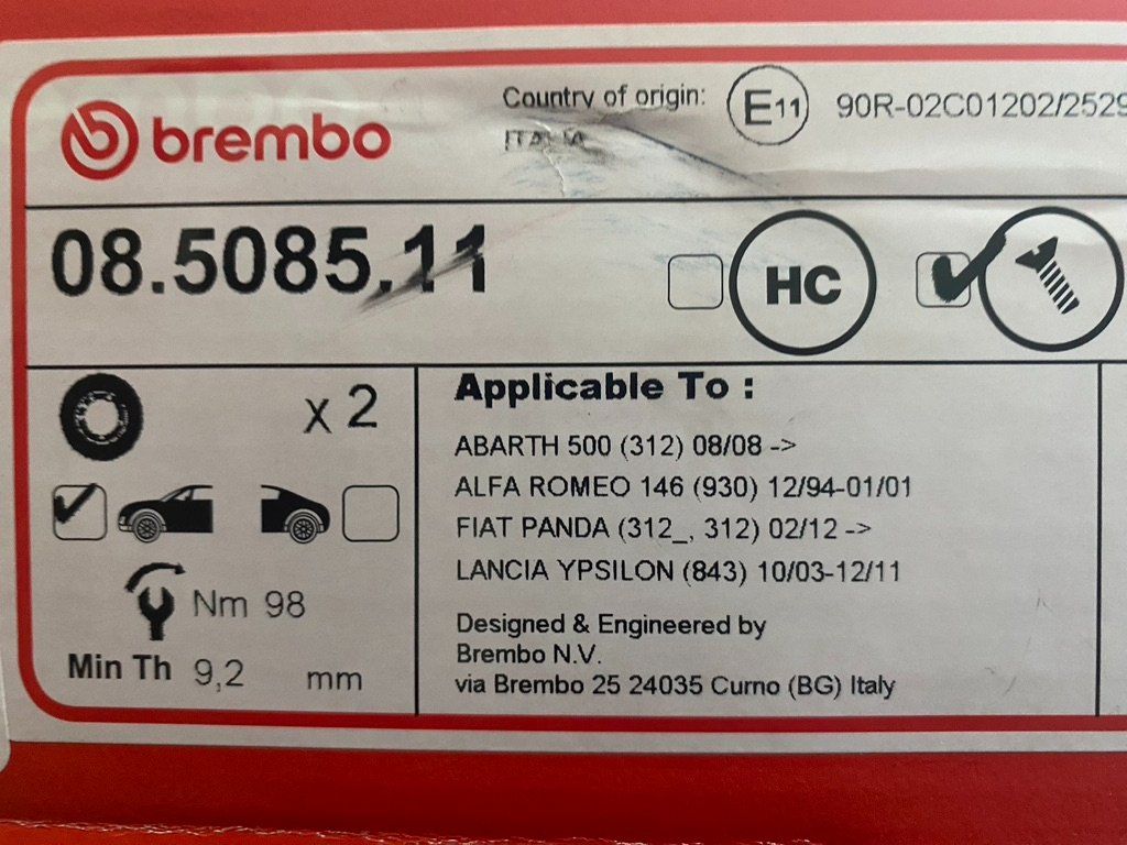 Brembo Tutti pezzi di ricambio auto: Bremsscheiben BREMBO - 08.5085.11, - NEU - – Nuovo e nell'imballaggio originale da Rümlang venduto da Minimarkt 2