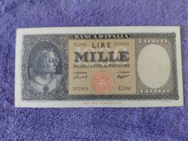 Banknote Italien 1000 Lire 1947  vorzüglich
