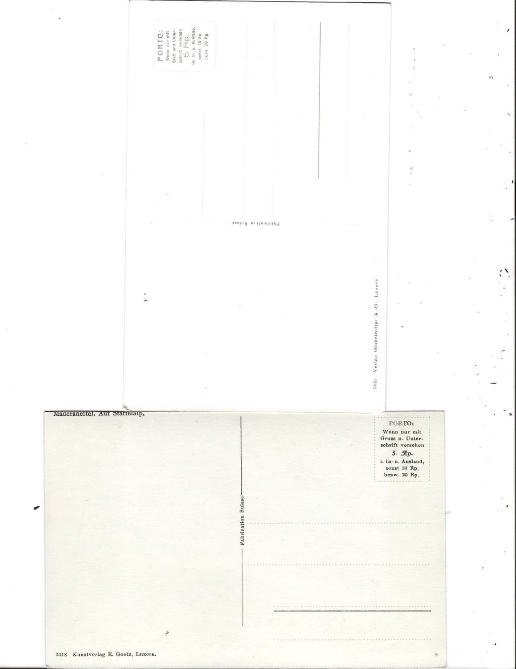 Cartes postales: 2 x Maderanertal – D'occasion à Frauenfeld par Merk52 1